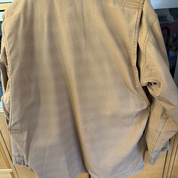 L.L. Bean Men's Original Field Coat Barn Chore Jacket Flannel Lined sz L Tan - Picture 7 of 9